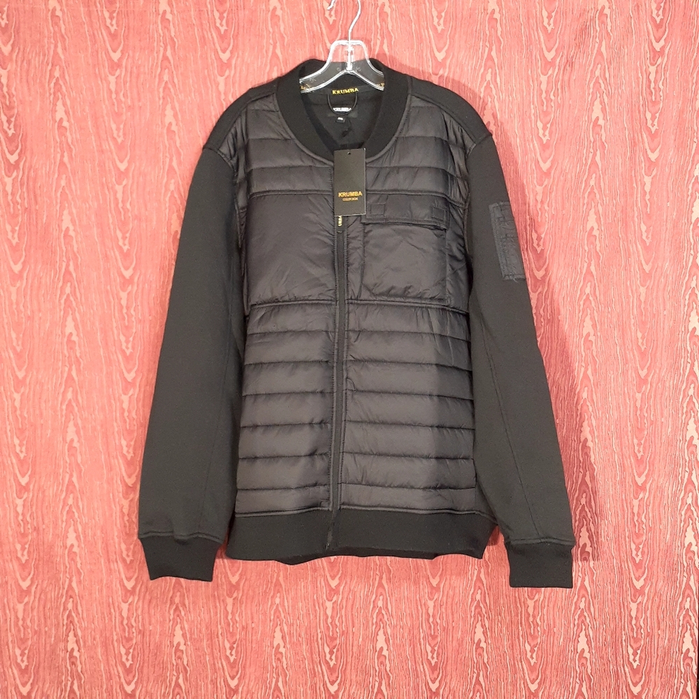 KRUMBA Black Lightweight Flight Full Zip Pockets Jacket Men's Sz 2XL NWT